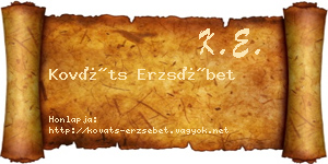 Kováts Erzsébet névjegykártya